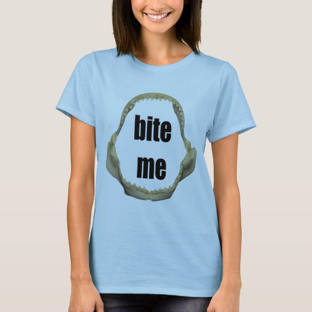 T-shirt Fantaisie Pêche Chemise Pêche Humour Pêche Bite Me (Devant)