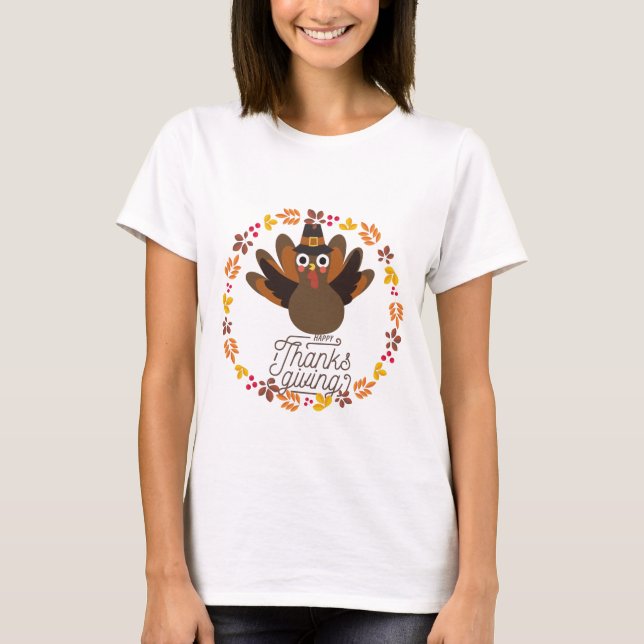 T-shirt Fantastique Chemise Thanksgiving, Chemise végétari (Devant)