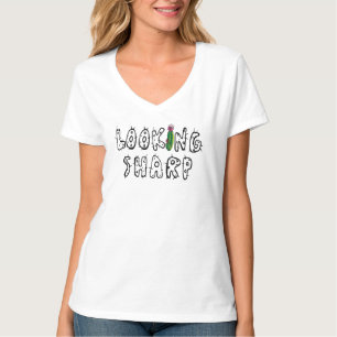 T-shirt Fantastique look Sharp Chemise - Drôle V-Cou femme