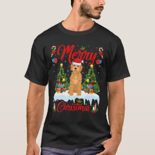 T-shirt Fantastique lumière Noël Chapeau Goldendoodle Ch