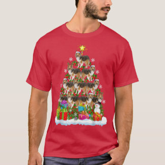 T-shirt Fantastique lumière Noël Père Noël Shetland Sheepd