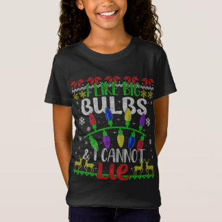 T-Shirt Fantastique lumières de Noël J'aime Big Bulbs Fami