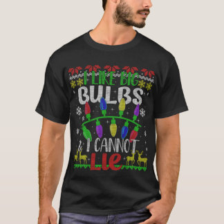 T-shirt Fantastique lumières de Noël J'aime Big Bulbs Fami
