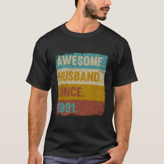 T-shirt Fantastique Mari 1991 32E Anniversaire Mariage Pou