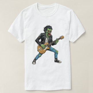 T-Shirt Fantastique Rétro Horreur Zombie Guitare R