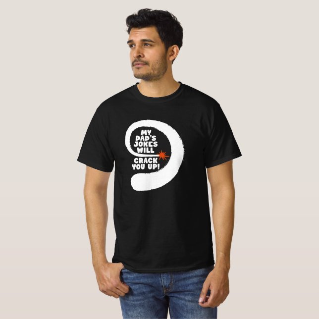 T-shirt Fantastique Texte Les blagues de mon père vont vou (Devant entier)
