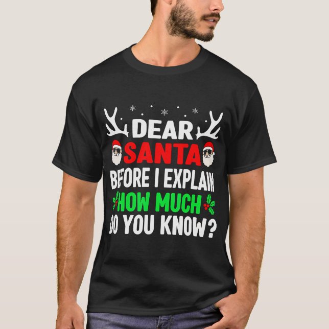 T-shirt Fantastiques Chemises de Noël Enfants Adultes Cher (Devant)