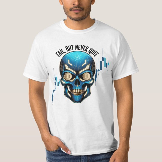 T-shirt Fantasy Design | Crypto Btc | Motivation | Blue (Devant)
