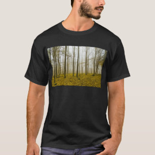 T-shirt Fantasy forest with fog and yellow leaves