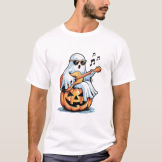 T-shirt Fantôme avec musique cool d'Halloween à la guitare