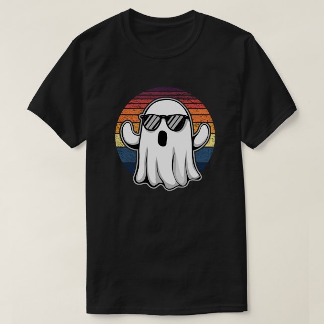 T-shirt Fantôme cool Avec Lunettes de soleil Retro coucher (Design devant)