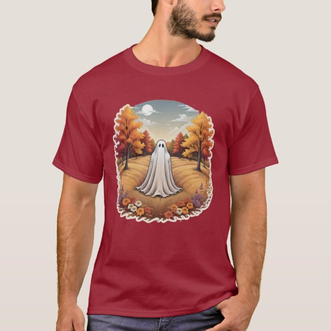 T-shirt Fantôme dans la forêt d'automne (Devant)