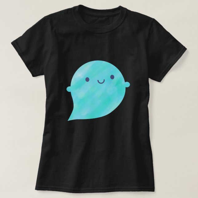 T-shirt Fantôme d'aquarelle de Kawaii (océan) (Design devant)