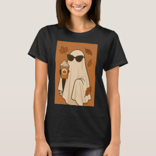 T-shirt Fantôme d'automne avec latte Citrouille