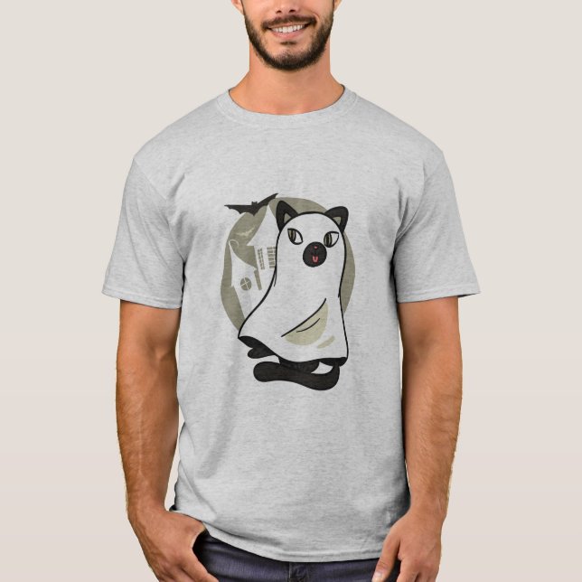 T-shirt Fantôme de chat éffrayant (Devant)