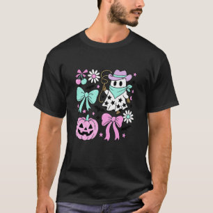 T-shirt Fantôme de Cowgirl Halloween Mignon Citrouille Ros