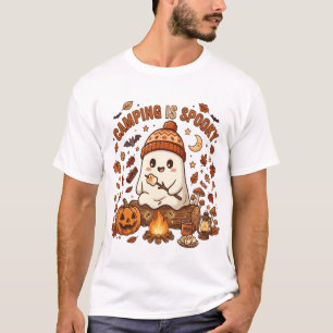 T-shirt Fantôme de feu de camp effrayant – Halloween migno