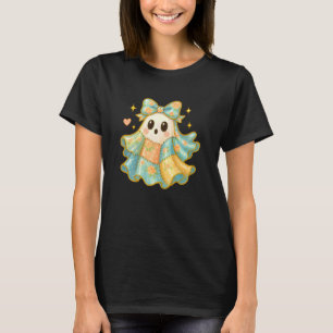 T-shirt Fantôme de Halloween Patchwork, Fantôme Effrayant