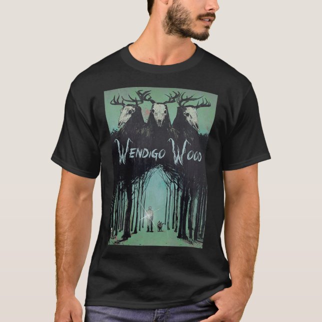 T-shirt Fantôme De La Forêt Cryptid Wendigo Bois (Devant)