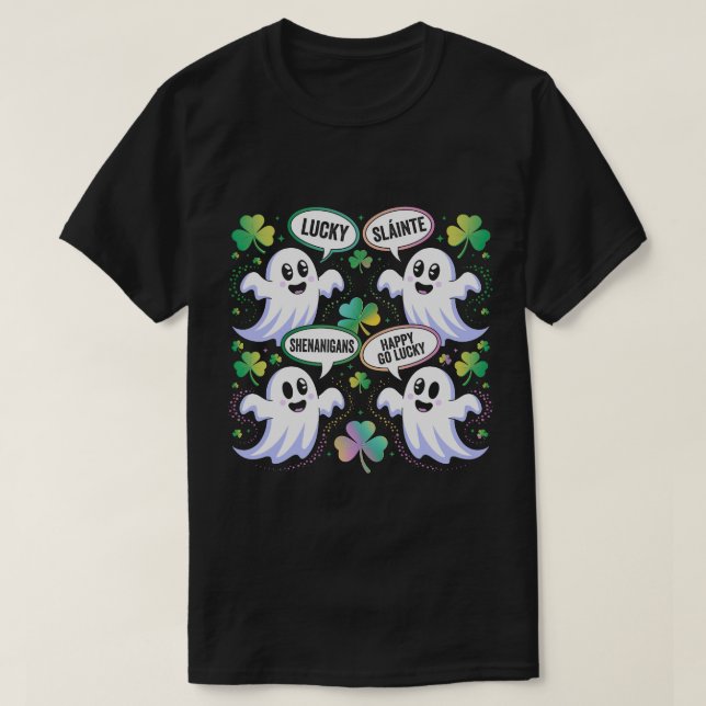 T-shirt Fantôme de la Saint Patrick Shamrock de Fantôme ar (Design devant)