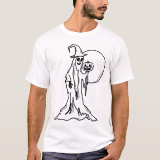 T-shirt Fantôme d'Halloween avec Citrouille