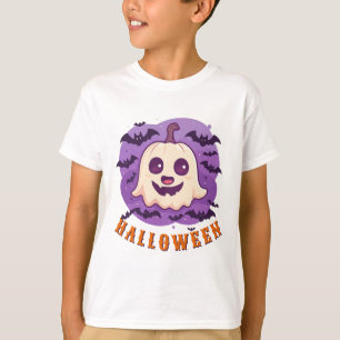 T-shirt 🎃 Fantôme d'Halloween avec citrouilles, des frian