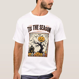 T-shirt Fantôme d'Halloween C'est la saison Maison hantée_