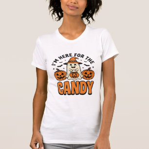 T-shirt Fantôme d'Halloween ici pour les bonbons Mignon Vi