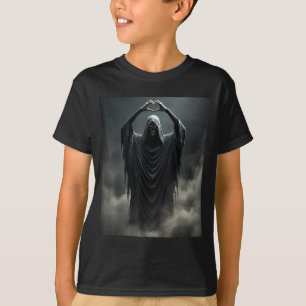 T-shirt Fantôme drôle coeur mains visage effrayant hallowe
