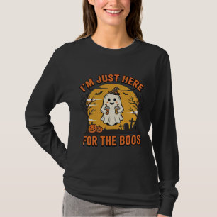 T-shirt Fantôme drôle d'Halloween ici pour les huées Vinta
