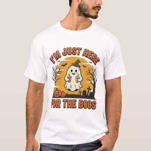 T-shirt Fantôme drôle d'Halloween ici pour les huées Vinta