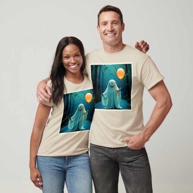 T-shirt Fantôme éffrayant avec Eerie Balloon (Unisexe)