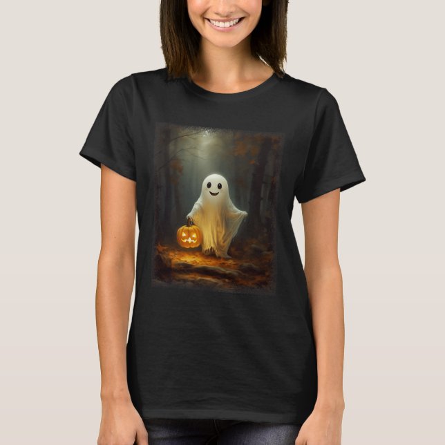 T-shirt Fantôme Marcher Dans La Forêt Costume Halloween Ho (Devant)