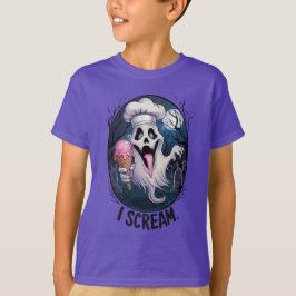 T-shirt Fantôme mignon avec Ice Cream Halloween