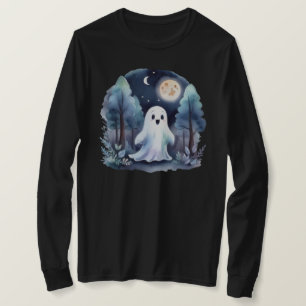 T-shirt Fantôme mignon dans la forêt de Longsleeve