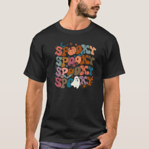 T-shirt Fantôme mignon fleur groovy Halloween épouvantable