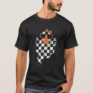 T-shirt Fantôme Rose Mignon À Carreaux Rétro Qui Souffle D