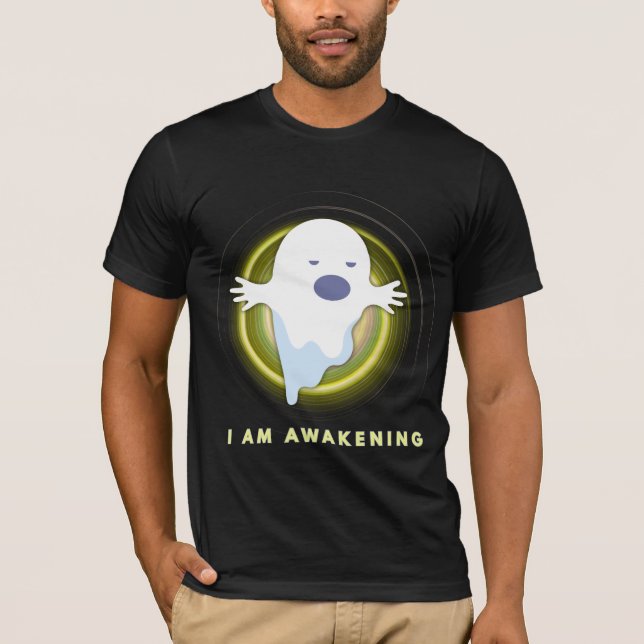 T-shirt Fantôme spirituel mignon - JE ME RÉVEILLE (Devant)