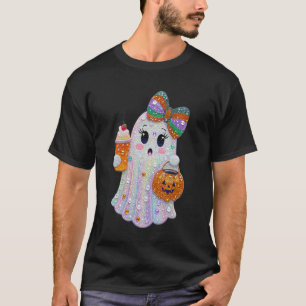 T-shirt Fantômes à strass tendance pour Halloween