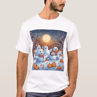 T-shirt Fantômes Amicaux Fabriquant Des Anges De Neige