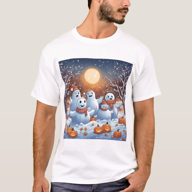 T-shirt Fantômes Amicaux Fabriquant Des Anges De Neige (Devant)