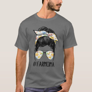 T-shirt Farm Oma Life Messy Bun Lunettes de cheveux Fête d