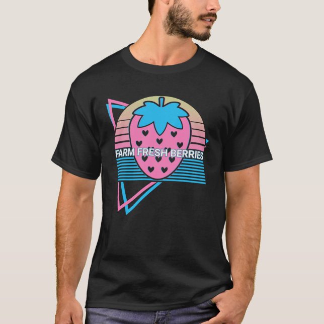 T-shirt Farmer Farming Retro Farm Fresh Berries (Devant)