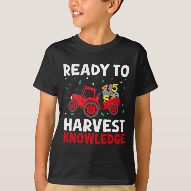 T-shirt Farmer Kids Back To School Teacher Farming Tractor (Devant)