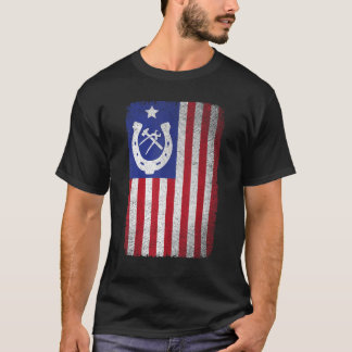 T-shirt Farrier American Flag Horseshoe