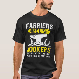 T-shirt Farrier Bent Horseshoe Hoof Trimming Equine Shoein