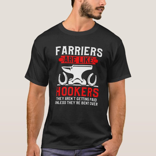 T-shirt Farrier Bent Horseshoe Hoof Trimming Equine Shoein (Devant)