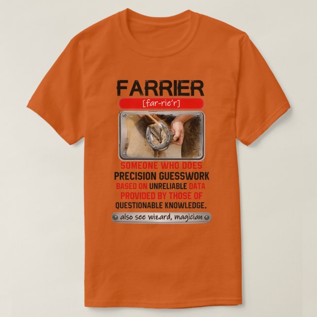 T-shirt Farrier génial qui fait Precision Guesswork T (Design devant)