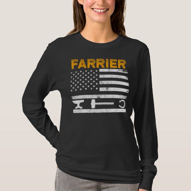 T-shirt Farrier Horseshoe Hoof Trimming Equine Shoeing _45 (Devant)