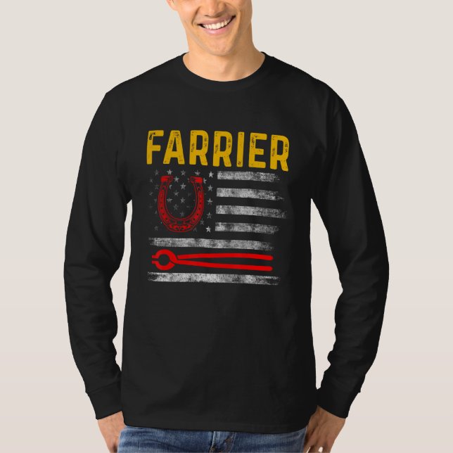 T-shirt Farrier Horseshoe Hoof Trimming Equine Shoeing 93 (Devant)